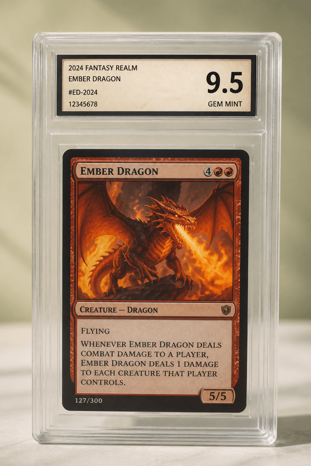 Fire dragon graded card